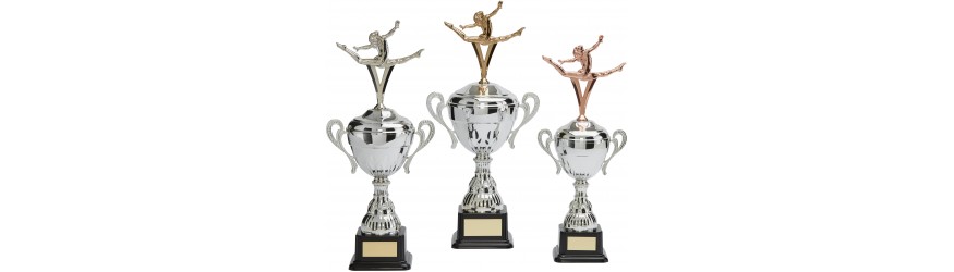 SILVER HANDLED METAL DANCE FIGURE CUP - AVAILABLE IN 3 SIZES
